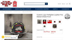 Fully Involved Leatherworks - Custom Logo Firefighter Helmet Shield