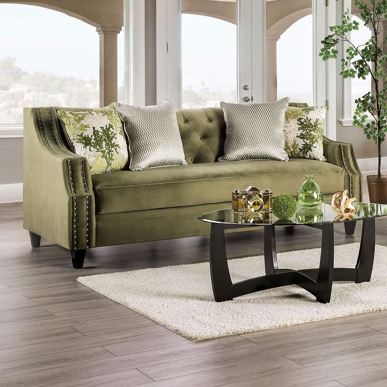 An application scenario or product detail of green microfiber sofa - Image 1