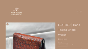High Desert Hand Tied Flies & Goods - Leather Hand Tooled Bifold Wallet