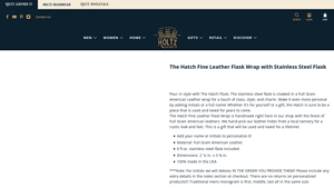 Holtz Leather - Hatch Fine Leather Flask Wrap