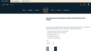 Holtz Leather - The Executive Personalized Leather Desk Mat