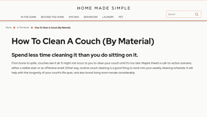 Homemade Simple - Couch Cleaning Essentials