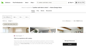 Houzz - Leather Sofa Fabric Chairs