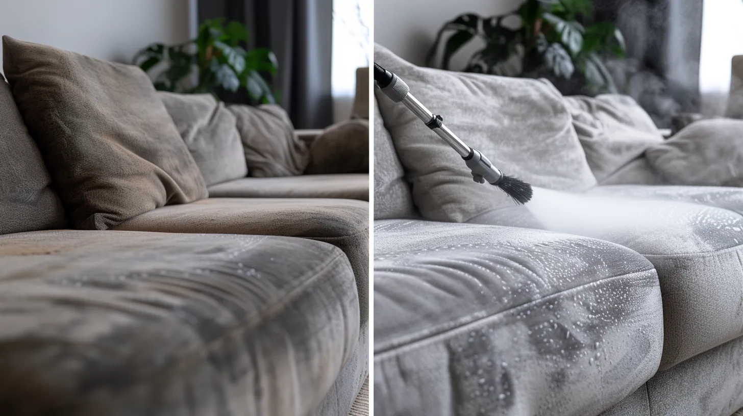An application scenario or product detail of how to clean polyester couch that looks like leather - Image 17