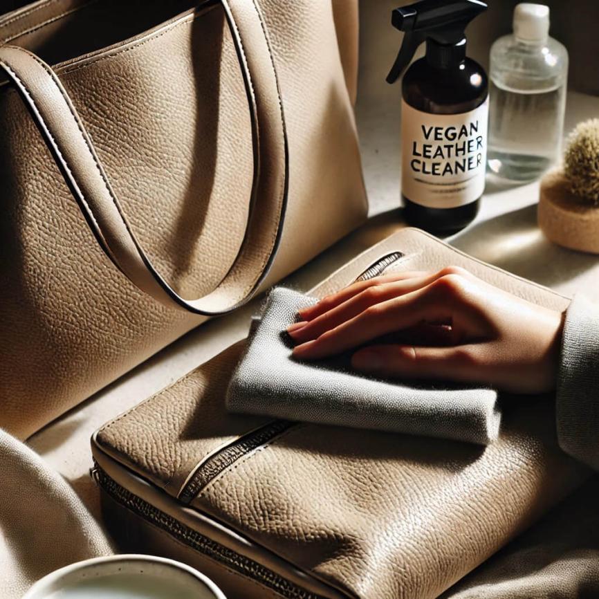An application scenario or product detail of how to clean vegan leather - Image 17