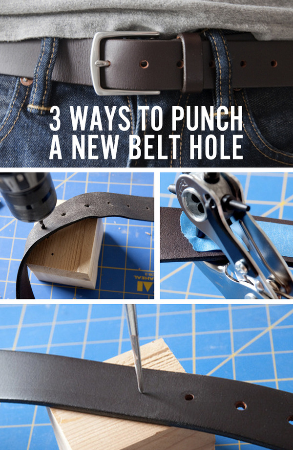 An application scenario or product detail of how to make a hole in a leather belt - Image 2