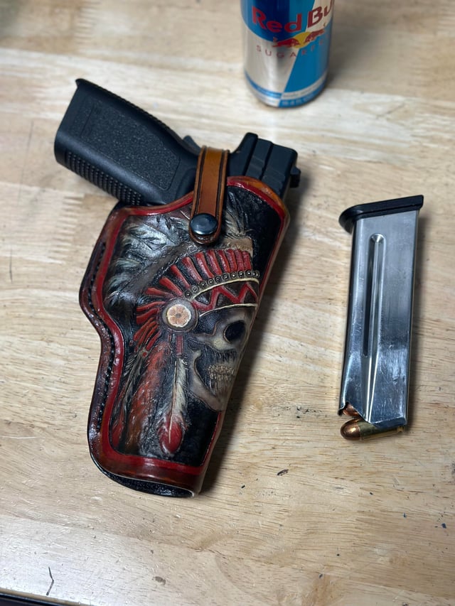 An application scenario or product detail of how to make a leather pistol holster - Image 18