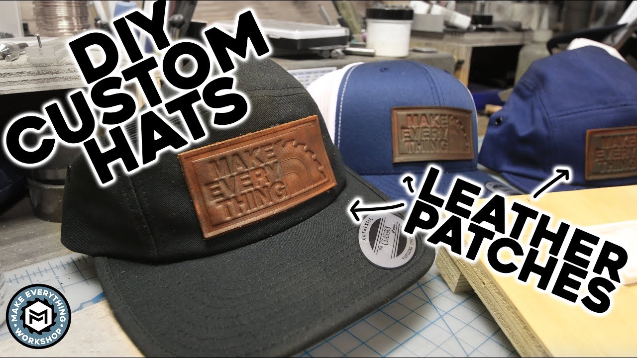 An application scenario or product detail of how to make leather patches for hats - Image 1
