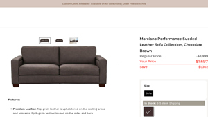 Hydeline - Marciano Performance Sueded Leather Sofa Collection