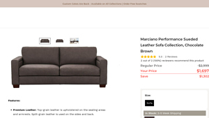 Hydeline - Marciano Performance Sueded Leather Sofa Collection