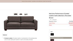 Hydeline - Marciano Performance Sueded Leather Sofa Collection
