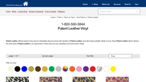 Interior Decorating - Patent Leather Vinyl Upholstery Fabric