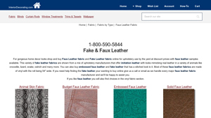 Interior Decorating - Faux Leather Fabric