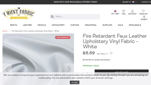I Want Fabric - Fire Retardant Faux Leather Upholstery Vinyl Fabric