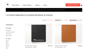 JB Custom Journals - Chelsea Italian Leather Binders & Folios
