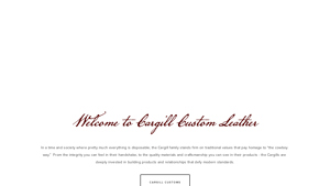 Cargill Custom Leather - Custom Saddles & Accessories