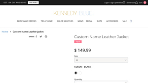 Kennedy Blue - Custom Name Leather Jacket