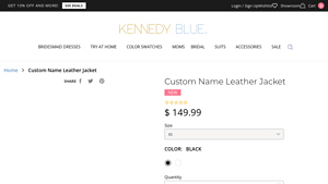 Kennedy Blue - Custom Name Leather Jacket