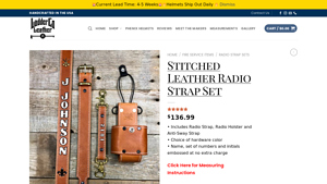 Ladder Co Leather - Stitched Leather Radio Strap Set