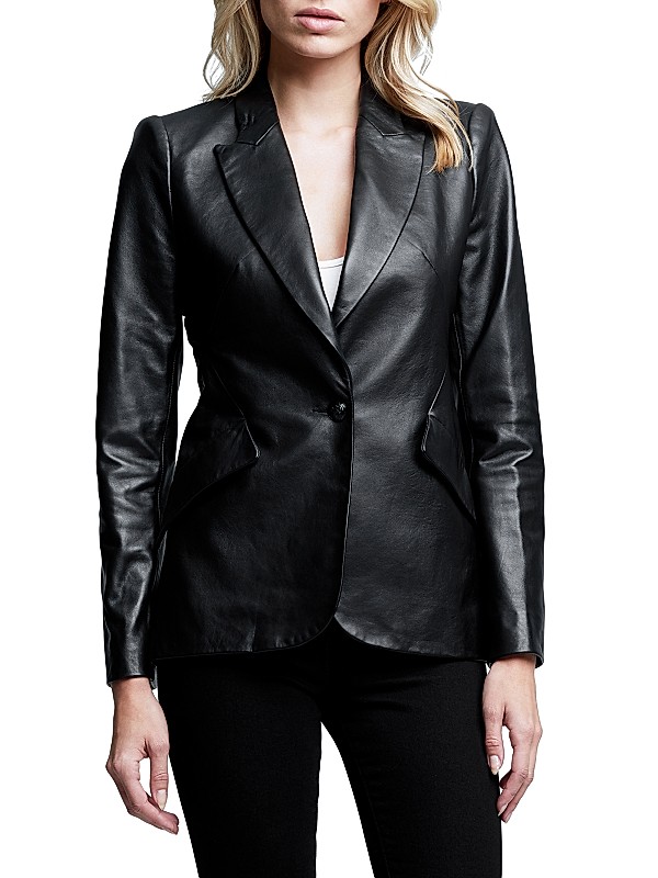 An application scenario or product detail of l'agence leather blazer - Image 10