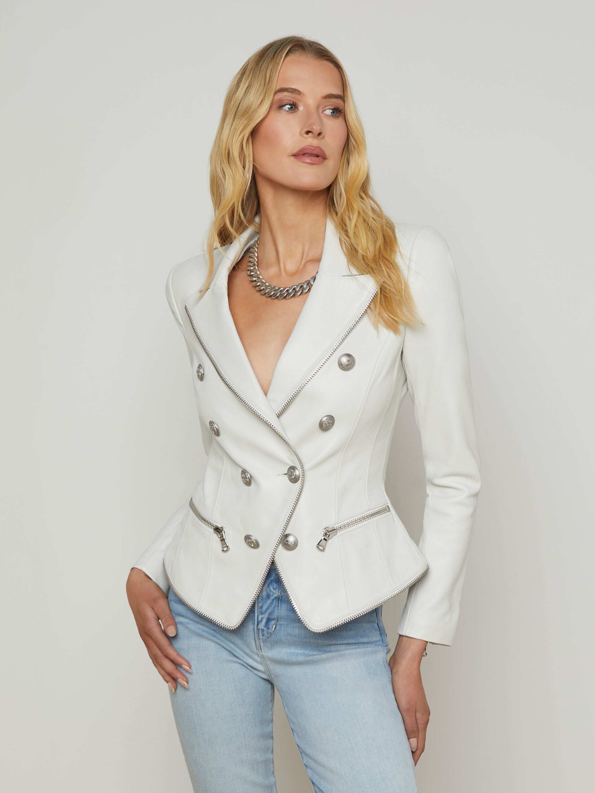 An application scenario or product detail of l'agence leather blazer - Image 18