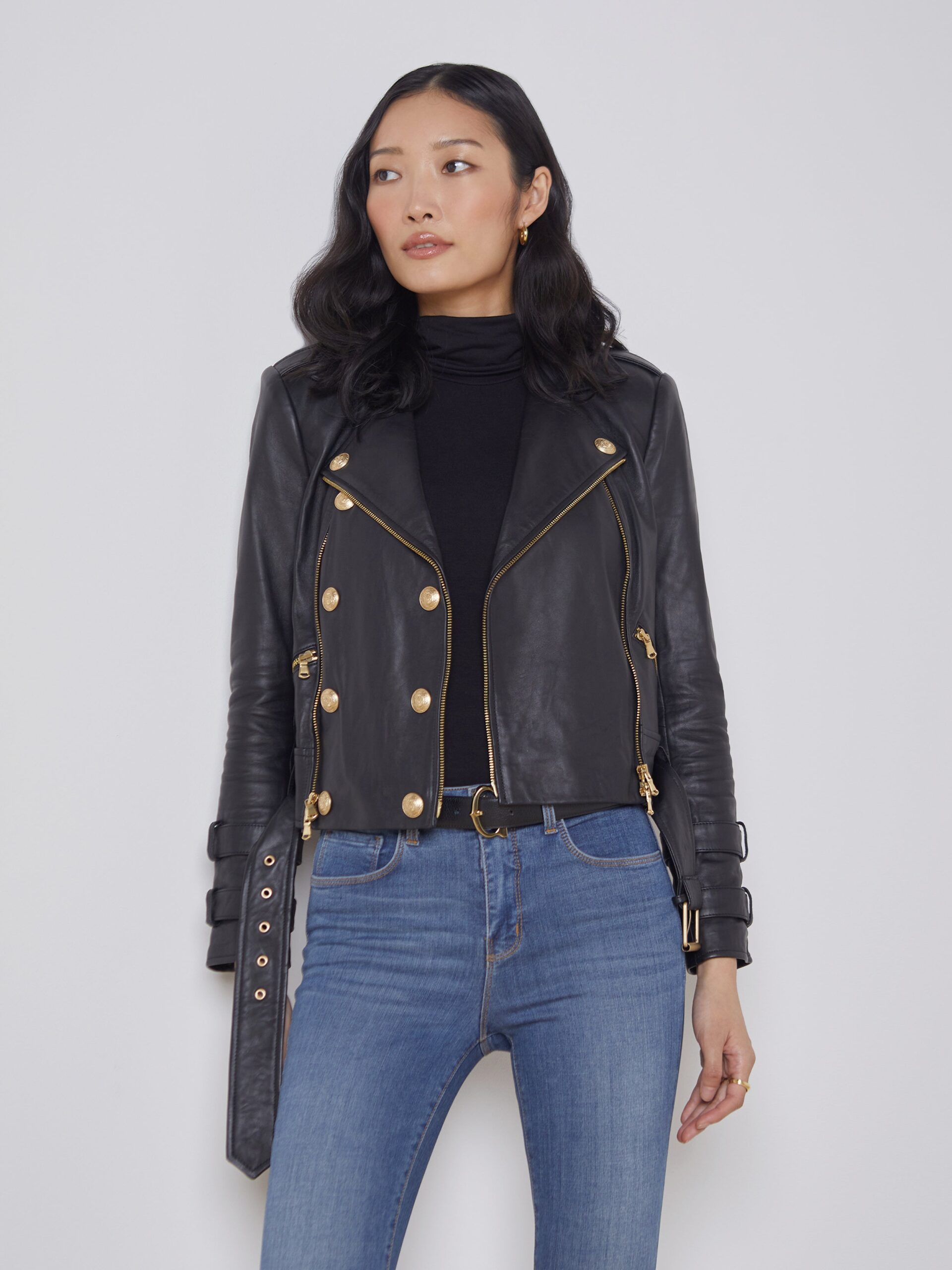 An application scenario or product detail of l'agence leather jacket - Image 2