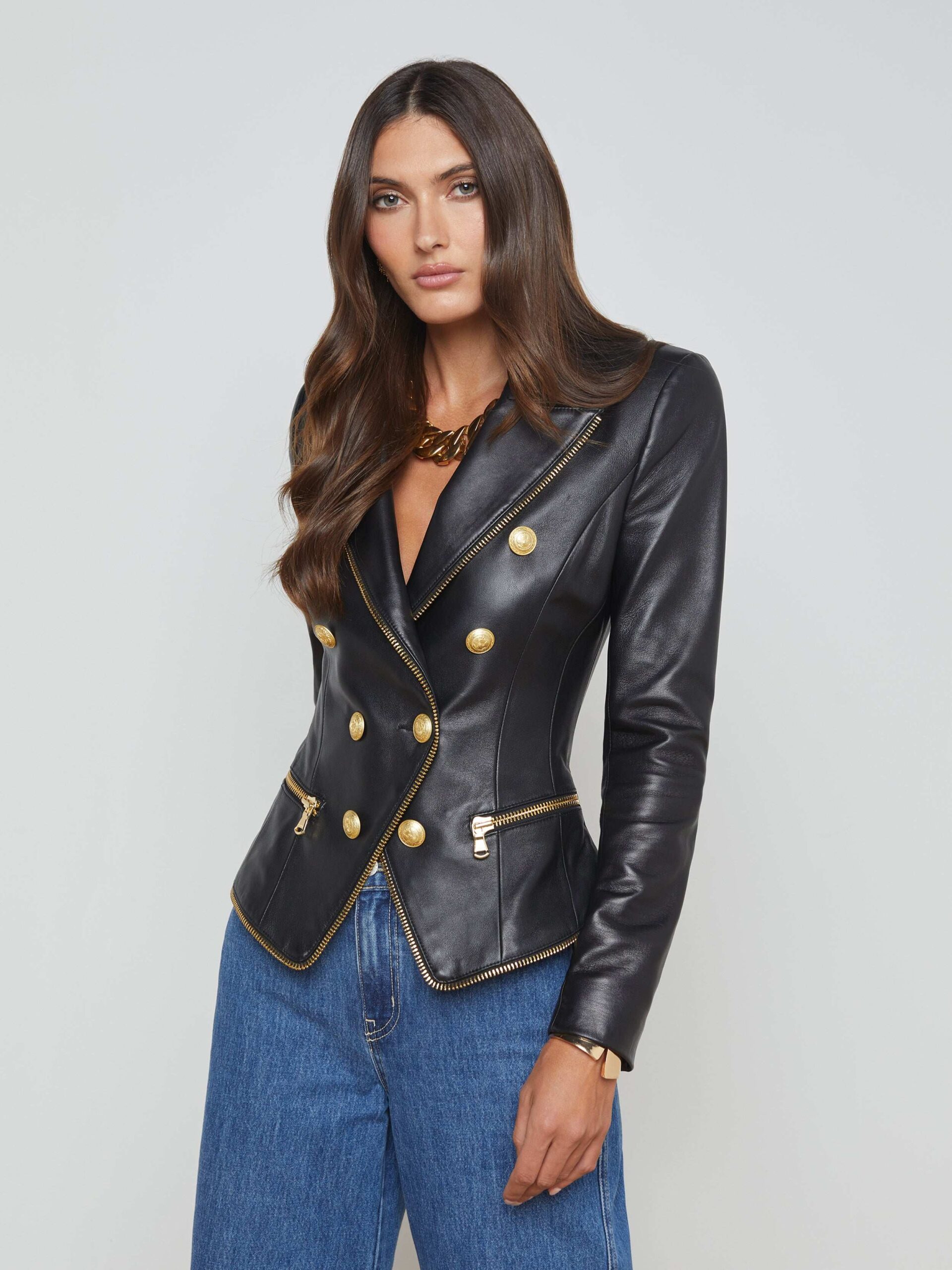An application scenario or product detail of l'agence leather jacket - Image 6