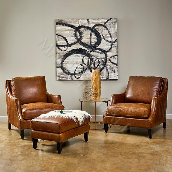 An application scenario or product detail of leather and fabric armchair - Image 11