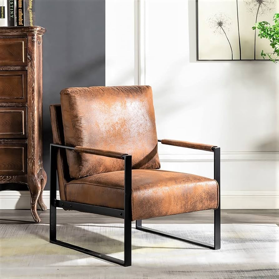 An application scenario or product detail of leather and fabric chair - Image 1
