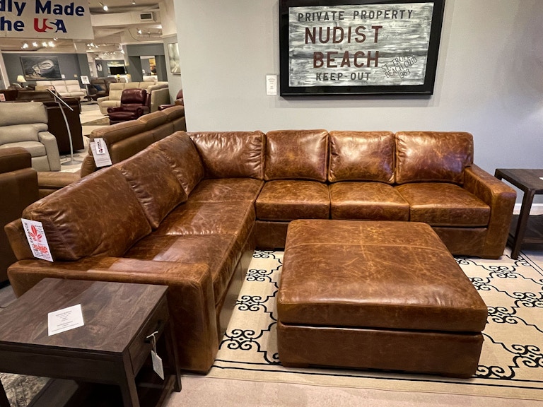 An application scenario or product detail of leather and fabric sectional - Image 2