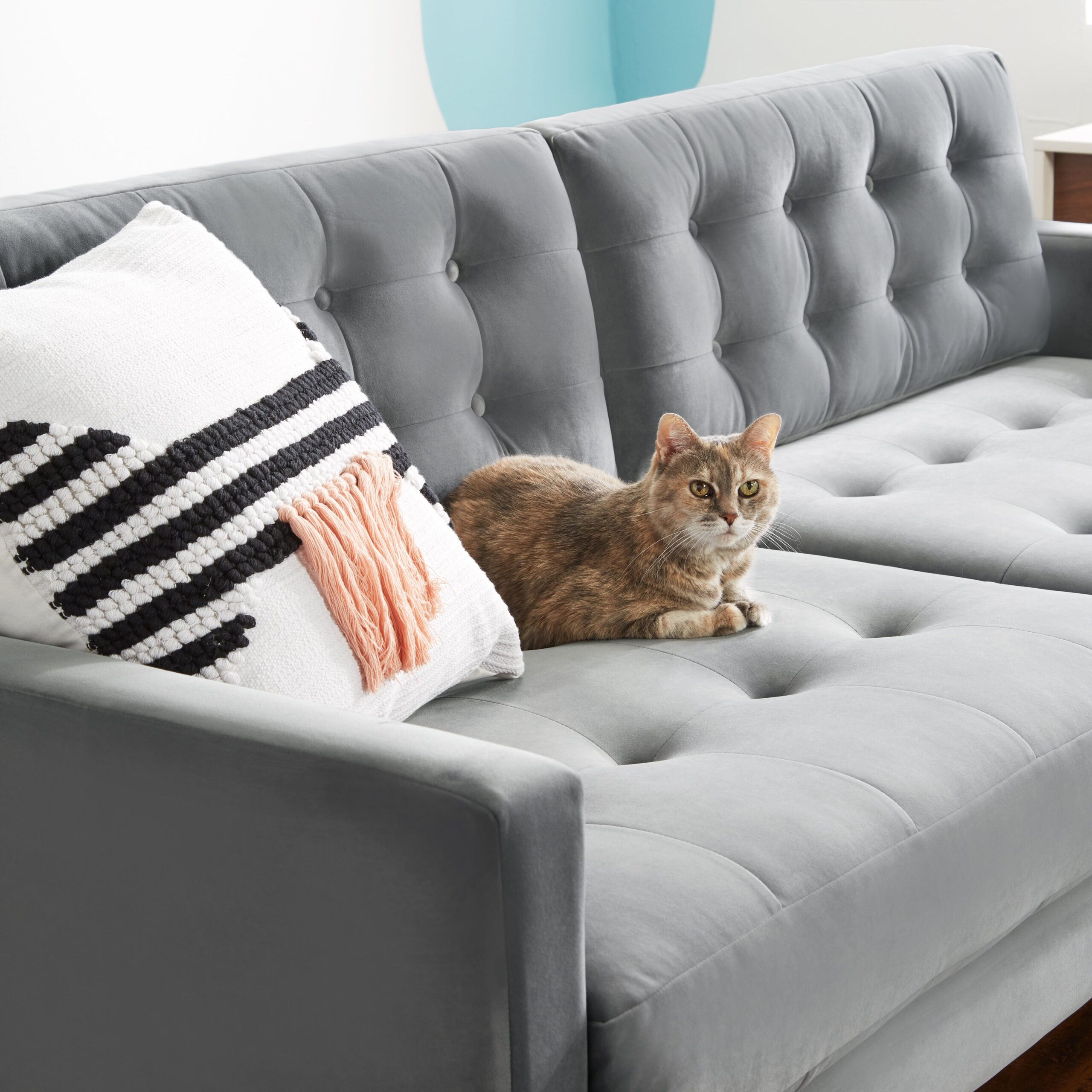 An application scenario or product detail of leather and fabric sofa - Image 12