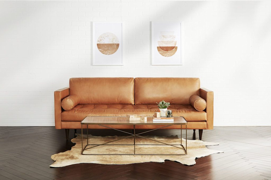 An application scenario or product detail of leather and fabric sofa - Image 16