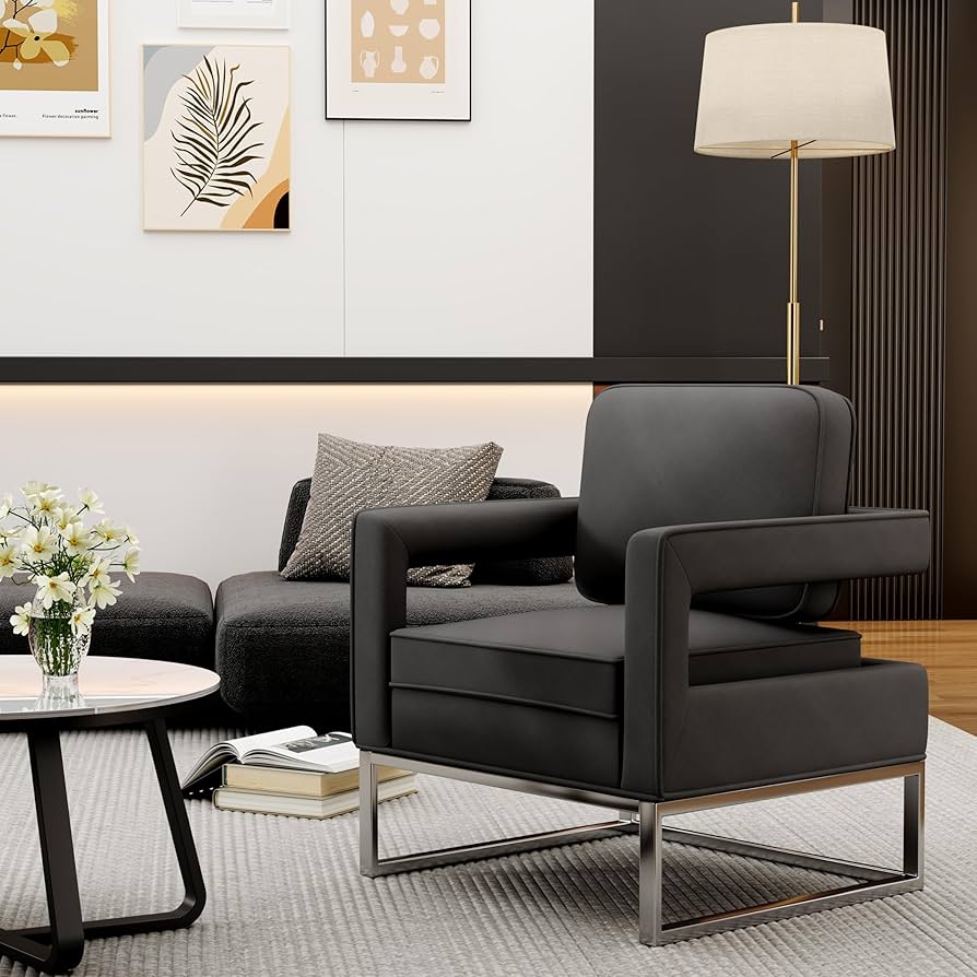 An application scenario or product detail of leather chair with fabric couch - Image 8