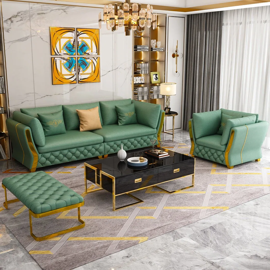 An application scenario or product detail of leather chair with fabric couch - Image 18