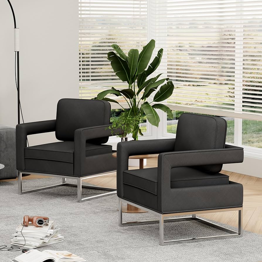 An application scenario or product detail of leather chair with fabric sofa - Image 11
