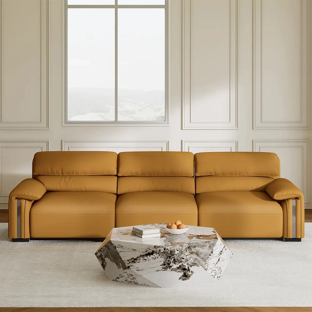 An application scenario or product detail of leather couch vs microfiber - Image 21