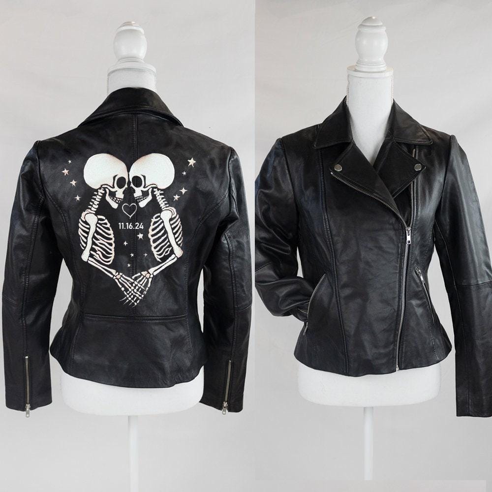 An application scenario or product detail of leather jacket custom embroidery - Image 9