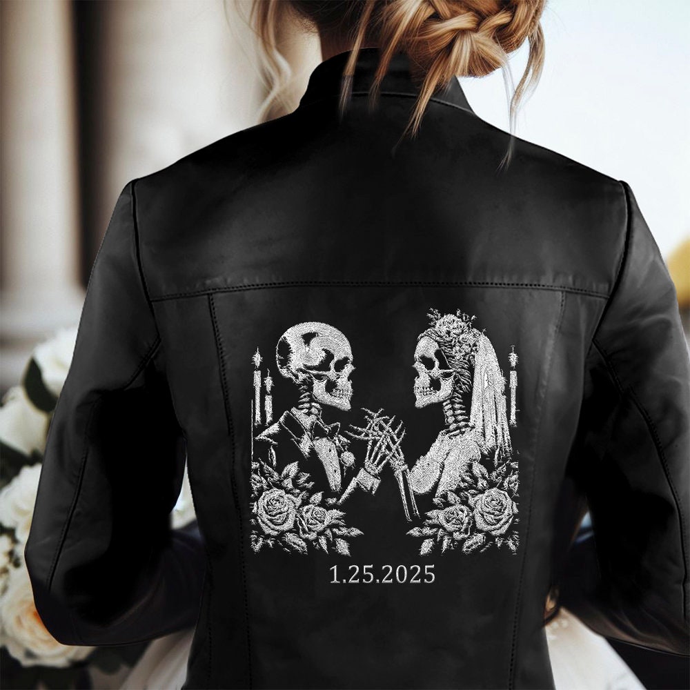 An application scenario or product detail of leather jacket custom embroidery - Image 11