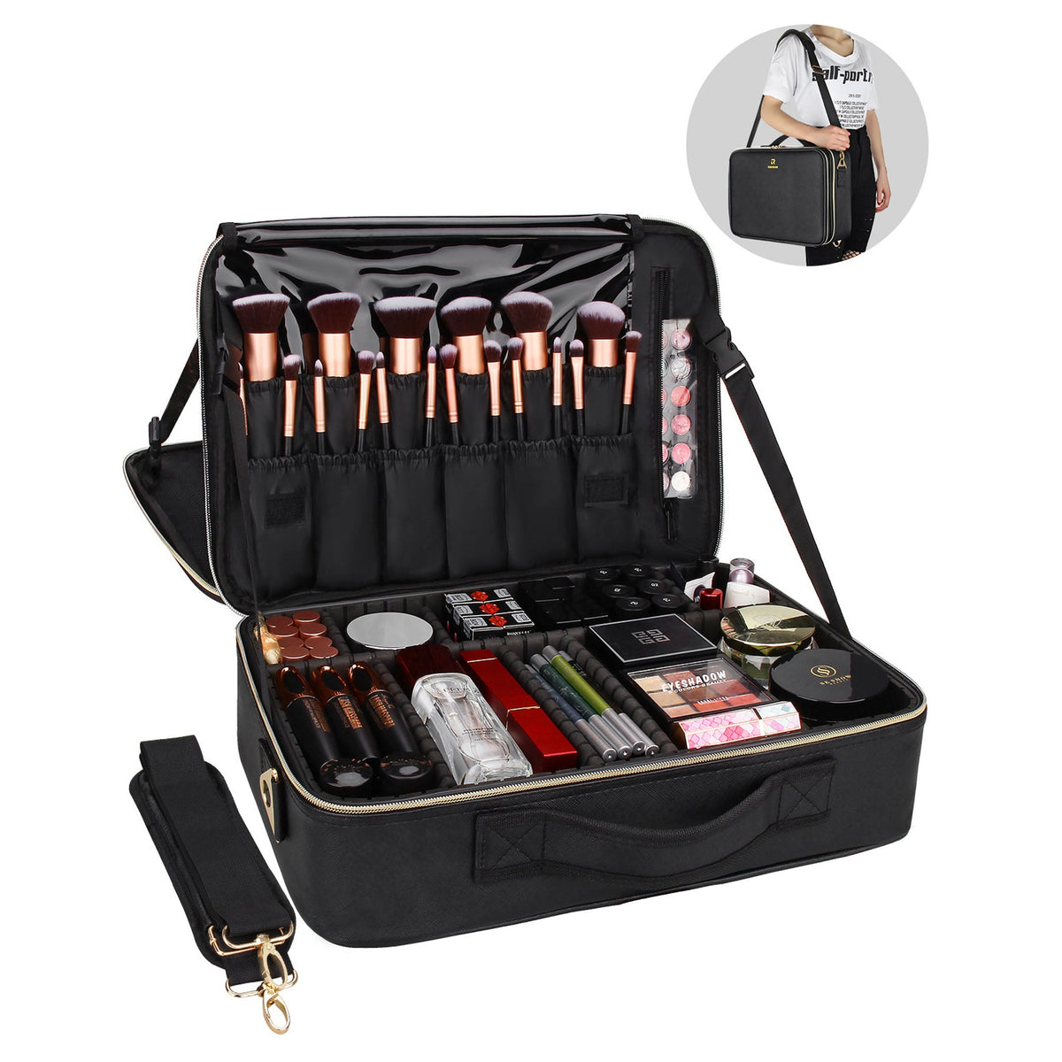 An application scenario or product detail of leather make up case - Image 1