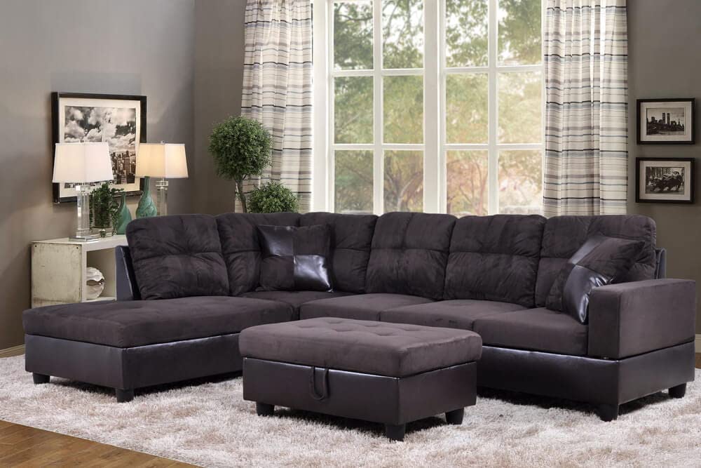 An application scenario or product detail of leather microsuede sofa - Image 3