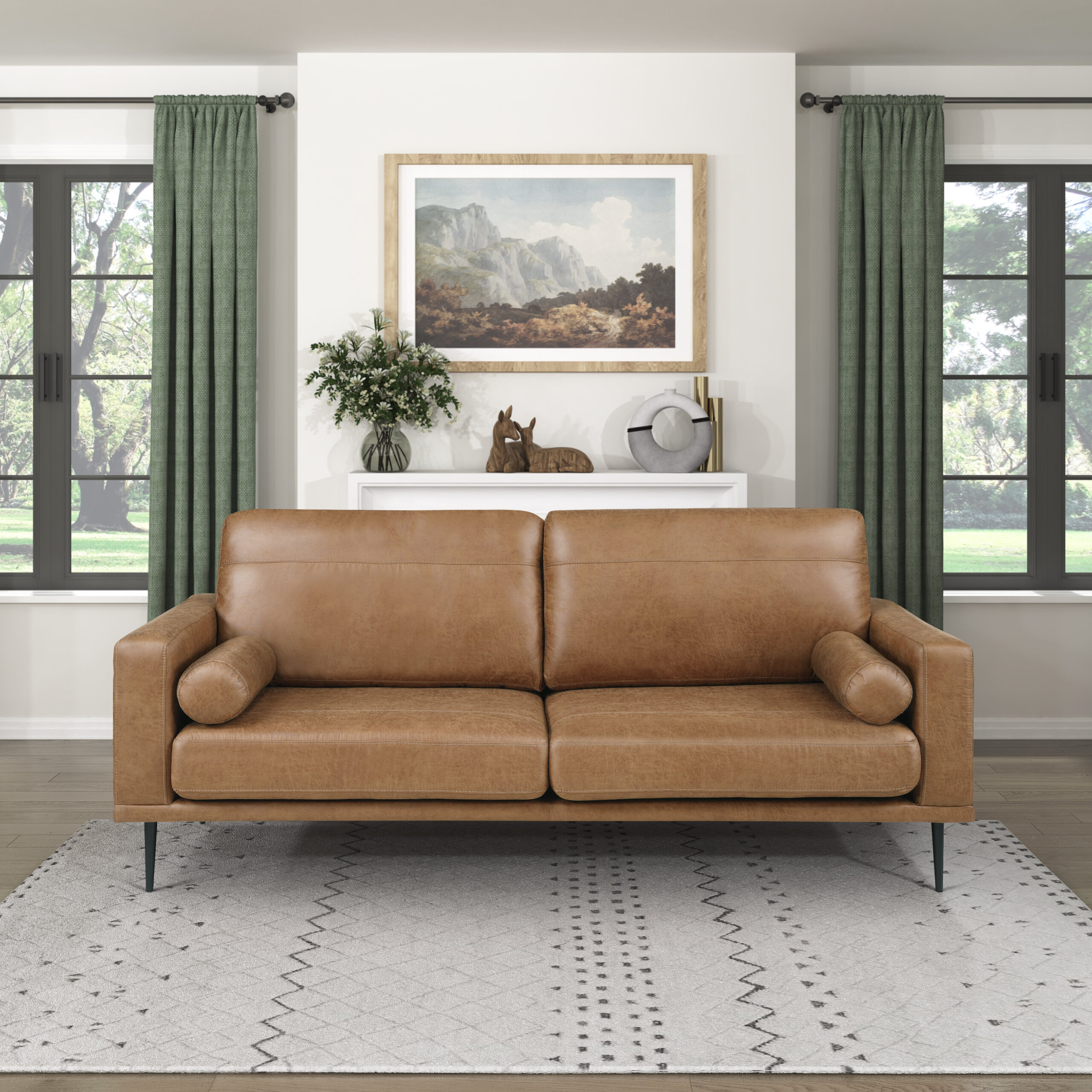 An application scenario or product detail of leather microsuede sofa - Image 16