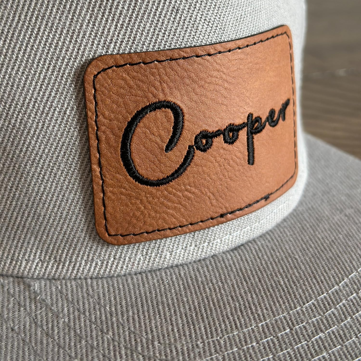 An application scenario or product detail of leather patches for hats wholesale - Image 5
