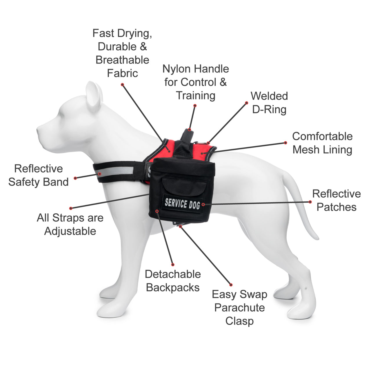 An application scenario or product detail of leather service dog harness - Image 16
