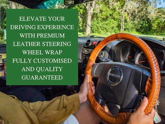 An application scenario or product detail of leather steering wheel cover custom - Image 4