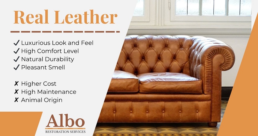 An application scenario or product detail of leather vs faux leather sofa - Image 1