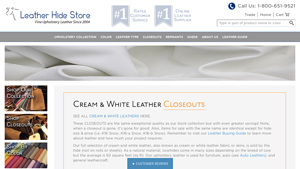 Leather Hide Store - White & Cream Upholstery Leather