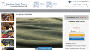 Leather Hide Store - Olive Green Suede