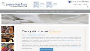 Leather Hide Store - White & Cream Upholstery Leather