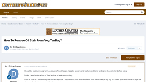Leatherworker - Veg Tan Bag