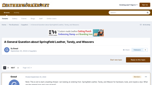 Springfield Leather - Quality Tools, Tandy - Customer-Friendly Returns